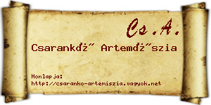 Csarankó Artemíszia névjegykártya